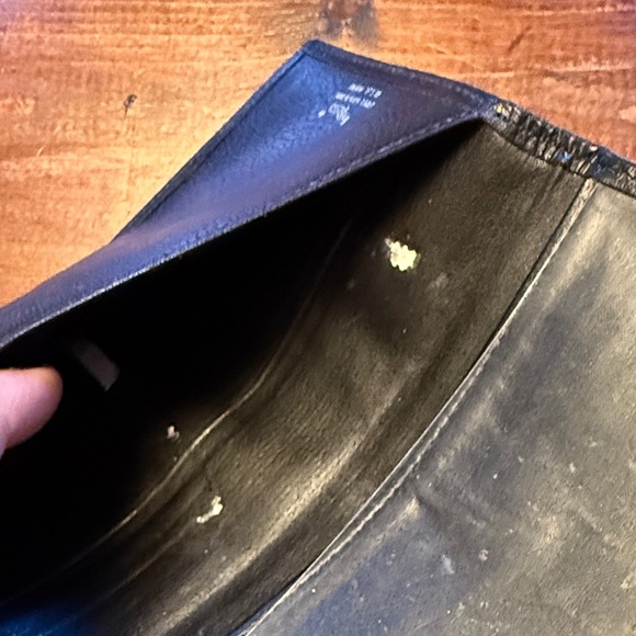 Black Leather Bosca Vintage Checkbook Wallet - Picture 4 of 6